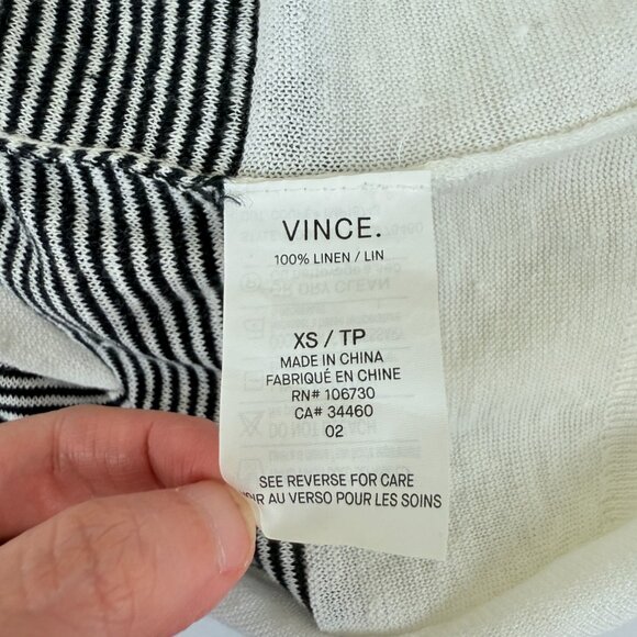 Vince 100% Linen Boxy Stripe Sweater Relaxed Fit – XS - Picture 7 of 8